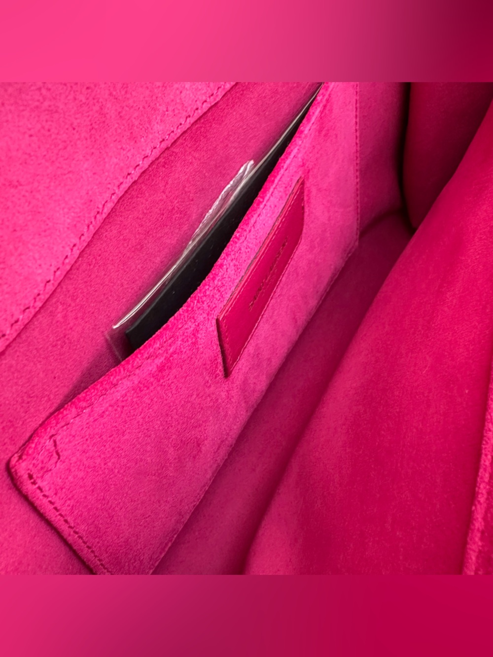 Saint Laurent Fuchsia Pink Leather Classic Y Ligne Clutch - Picture 16 of 16